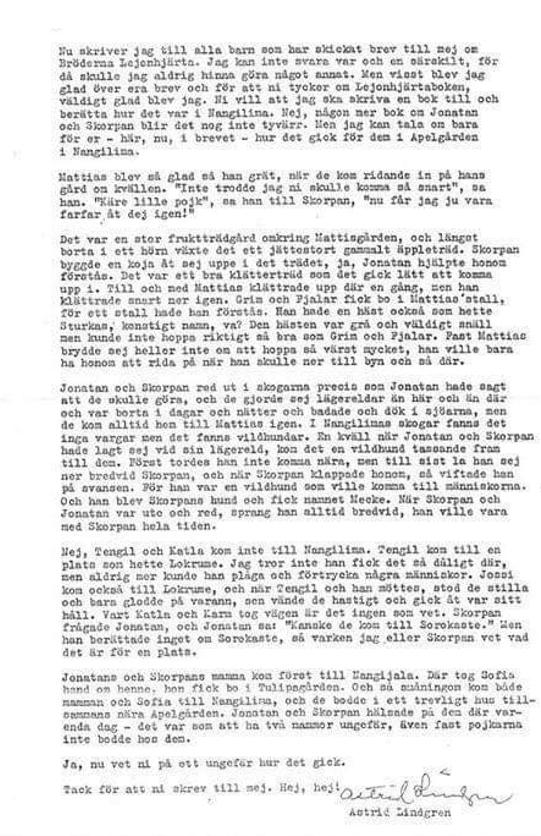 Astrid Lindgrens brev