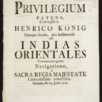 Thumbnail - Privilegium patens, commissario Henrico König Ejusque sociis