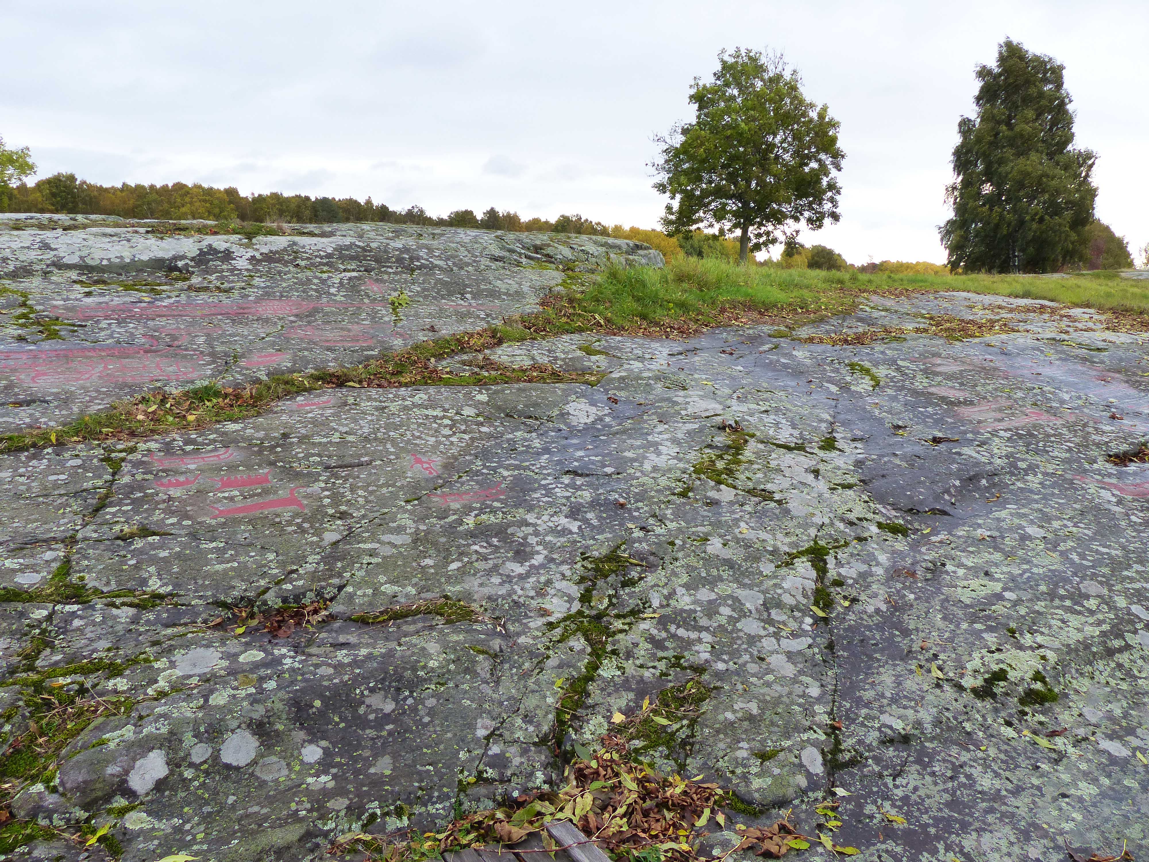 Ospecificerad skepp, Ospecificerad människa, Landskapet, Målad, Hällristningsmiljö