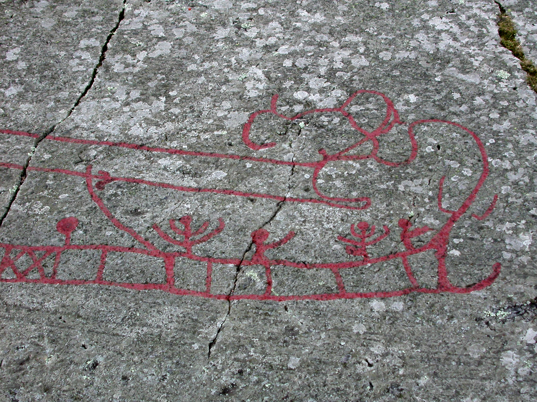 Ospecificerad skepp, Ospecificerad människa, Detalj, Målad, Skålgropar älvkvarnar