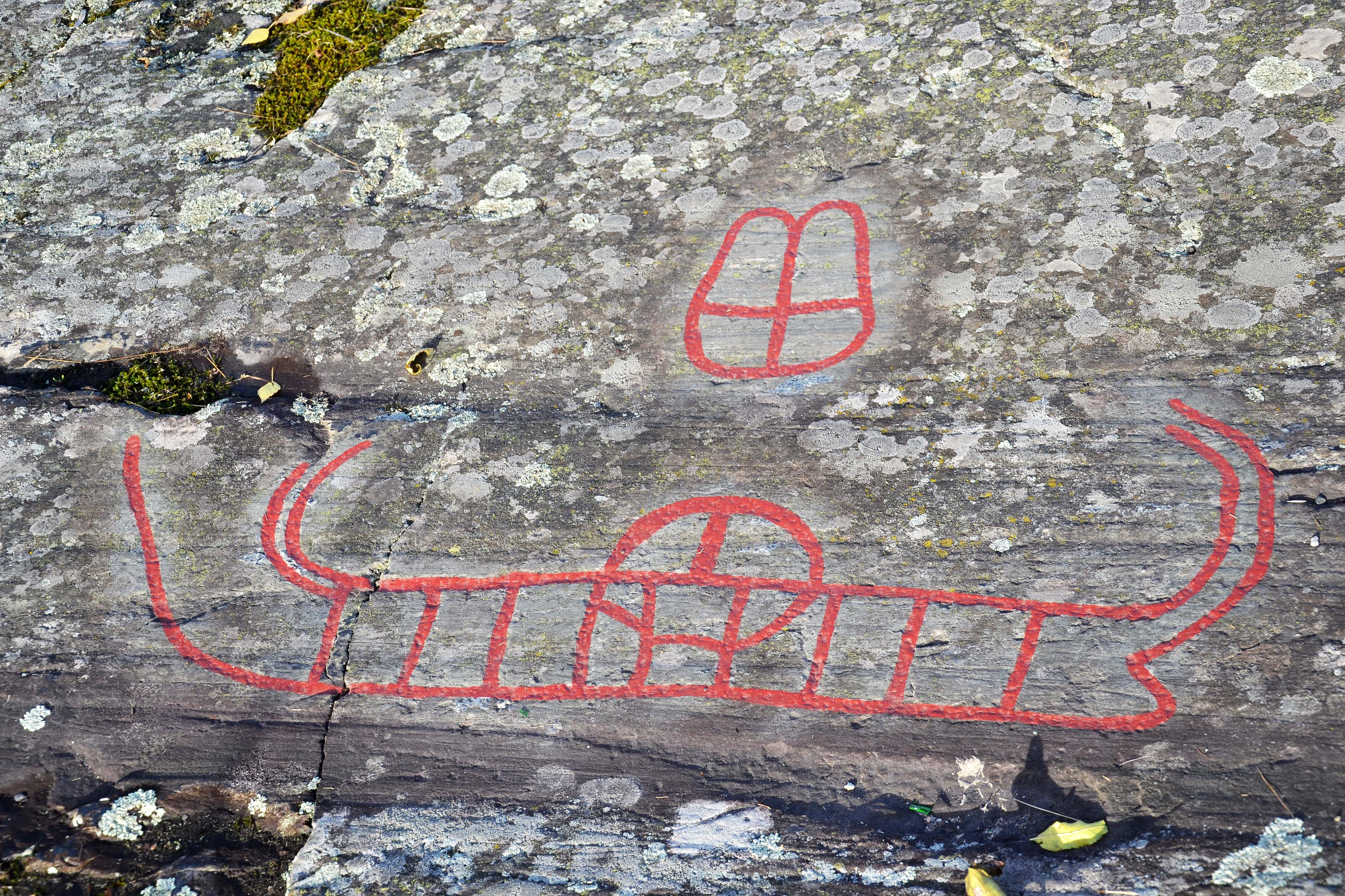 Ospecificerad skepp, Detalj, Målad, Cirkel, Fotsula