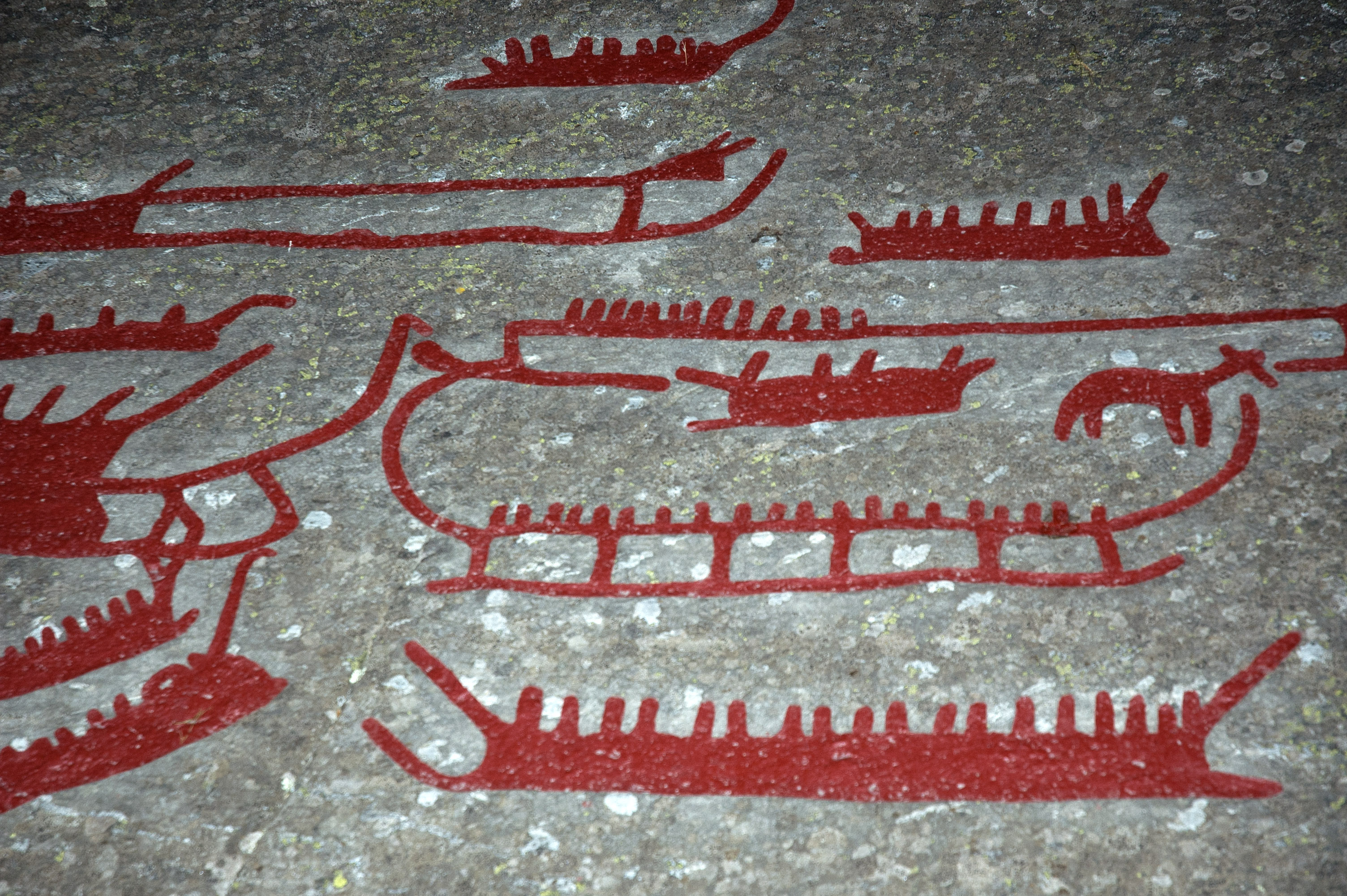 Ospecificerad skepp, Ospecificerat djur, Detalj, Målad