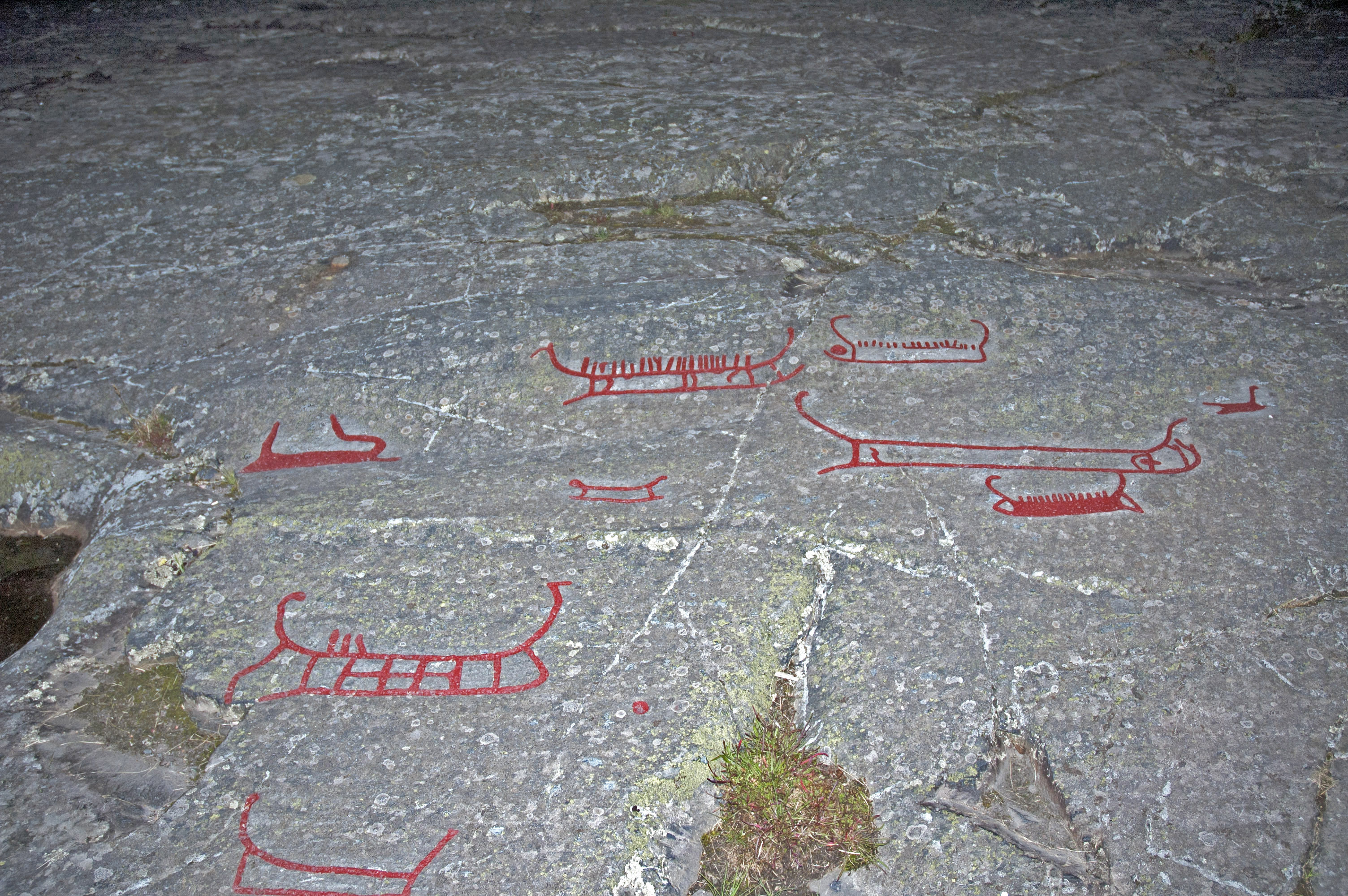 Ospecificerad skepp, Detalj, Målad, Skålgropar älvkvarnar